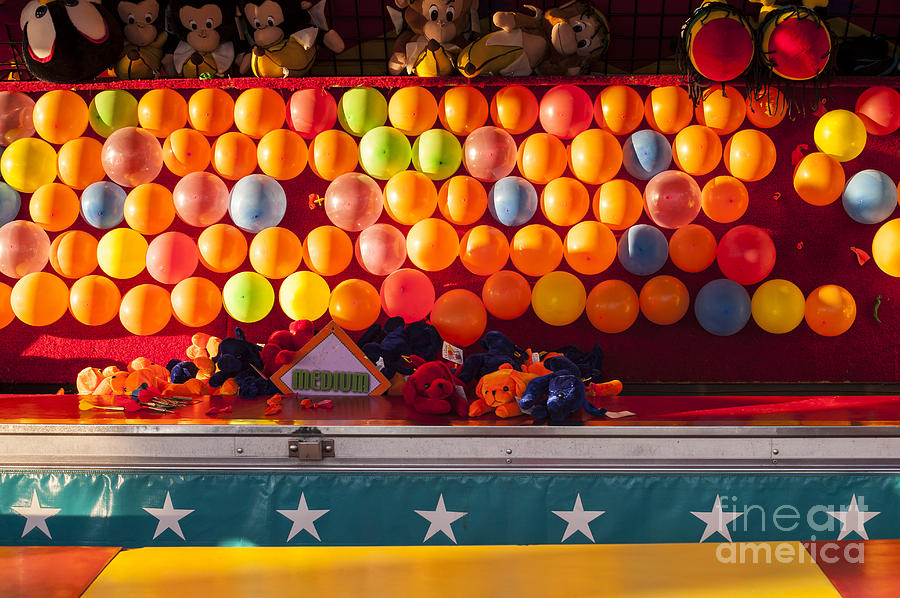 Boardwalk with games at Evergreen State Fair #3 Photograph by Jim Corwin