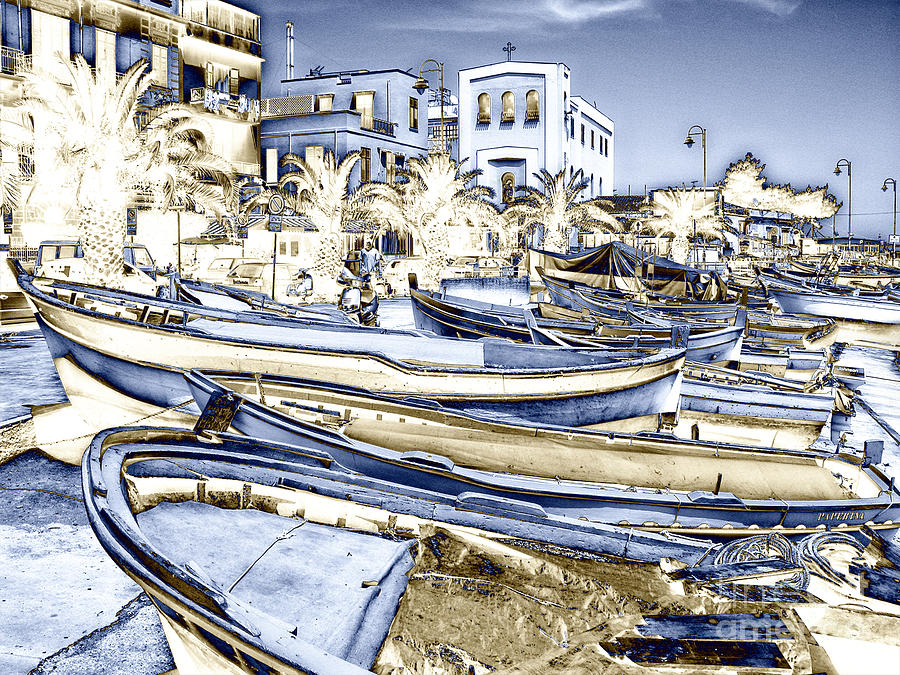 Boats In Sicily #2 Digital Art by Timothy Hacker
