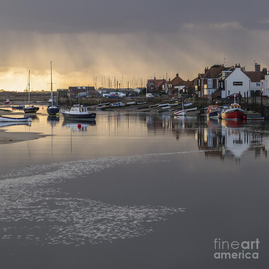 Boats moored at Wells next the sea harbour as the tide comes in  #2 Photograph by Keith Douglas