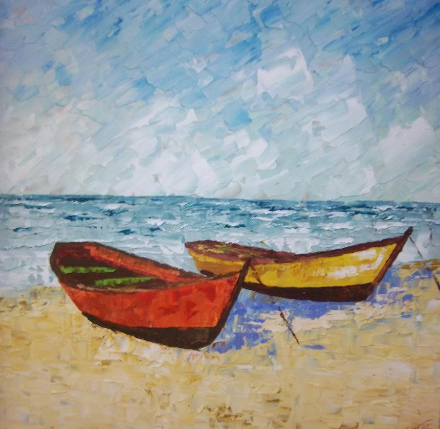 Boats of Provence #2 Painting by Frederic Payet