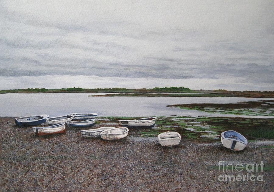 Boat Painting - Boats on the Estuary by Shirley Miller