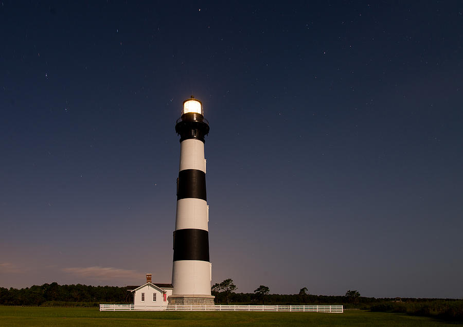 Bodie Island Lighthouse Nightscape Photograph by Stacy Abbott
