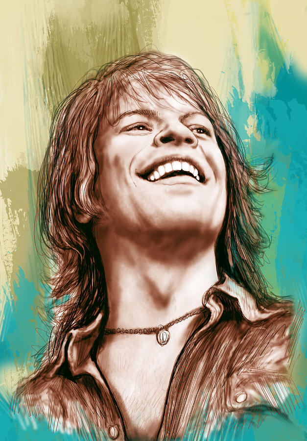 Portrait Drawing - Bon Jovi long stylised drawing art poster #2 by Kim Wang