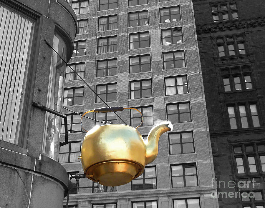 Boston Golden Teapot #2 Photograph by Cheryl Del Toro