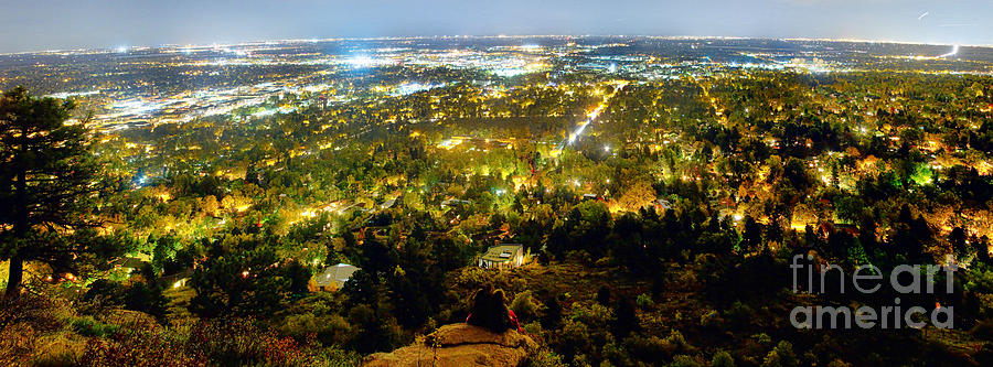Boulder Colorado City Lights Panorama Photograph by James BO Insogna