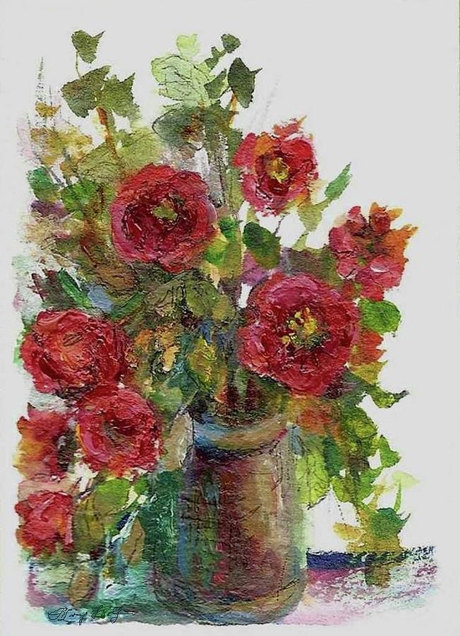 Bouquet of Poppies Painting by Mary Wolf