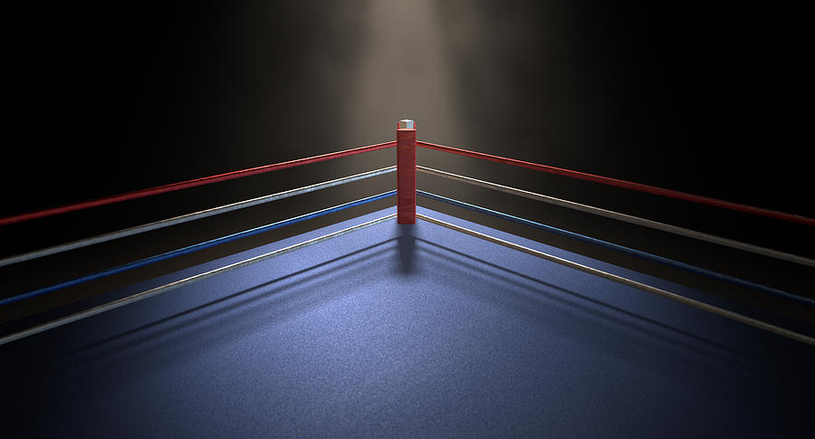 Boxing Corner Spotlit Dark Digital Art by Allan Swart - Pixels