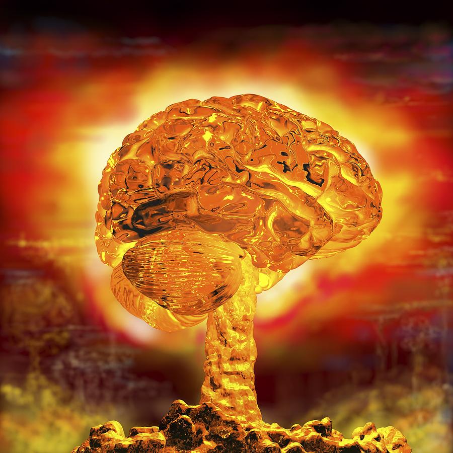 Brain As Atomic Bomb Photograph By Russell Kightley - Pixels