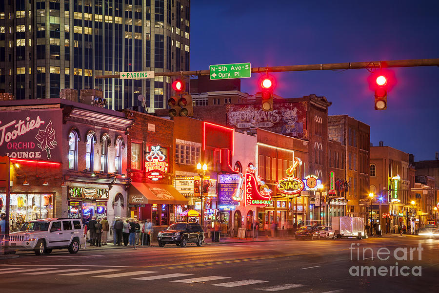 Nashville Photograph - Broadway Street Nashville Tennessee by Brian Jannsen