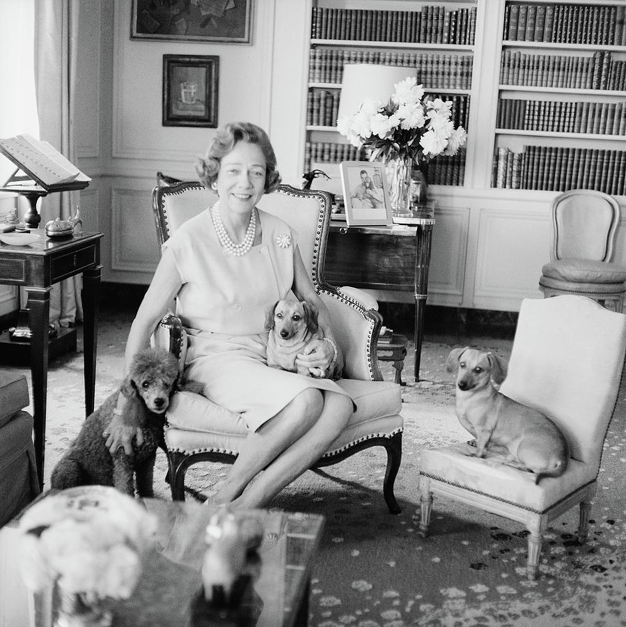 Brooke Astor With Dogs #2 Photograph by Horst P. Horst