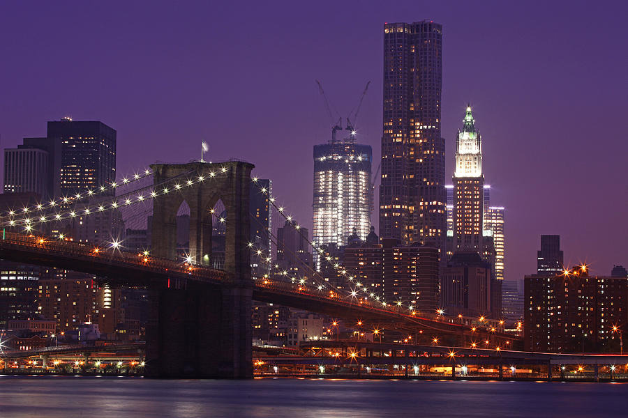 2 Brooklyn Bridge And Manhattan Skyline At Night Nyc Katrina Brown 