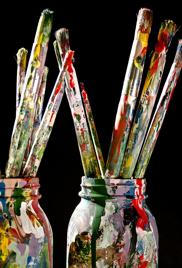Brush Photograph - Vintage Artist Paintbrushes by Ioana Todor