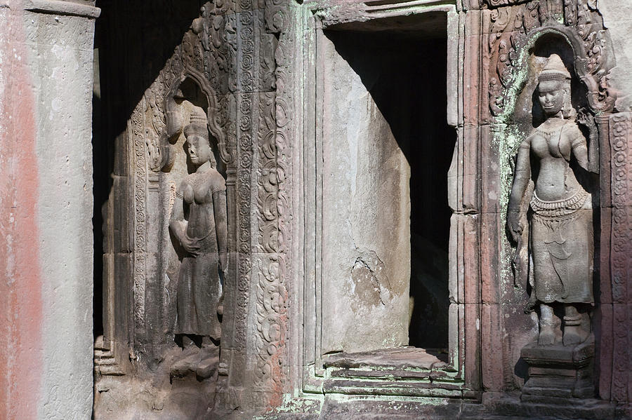 Angkor Photograph - Buddhist Statues At Bayon Temple #2 by Keren Su