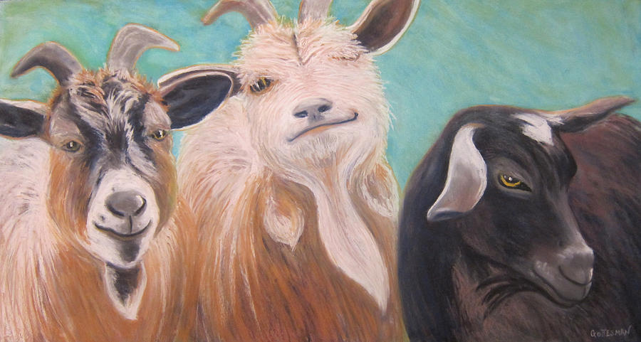 Goat Painting - Buddies 2 #2 by Rebecca Gottesman