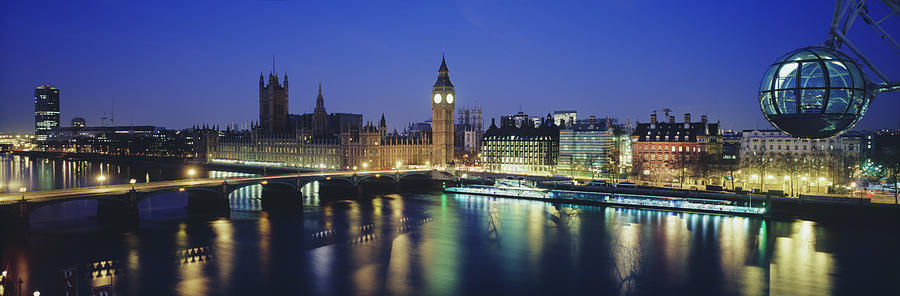 Buildings Lit Up At Dusk, Big Ben #2 Photograph by Panoramic Images