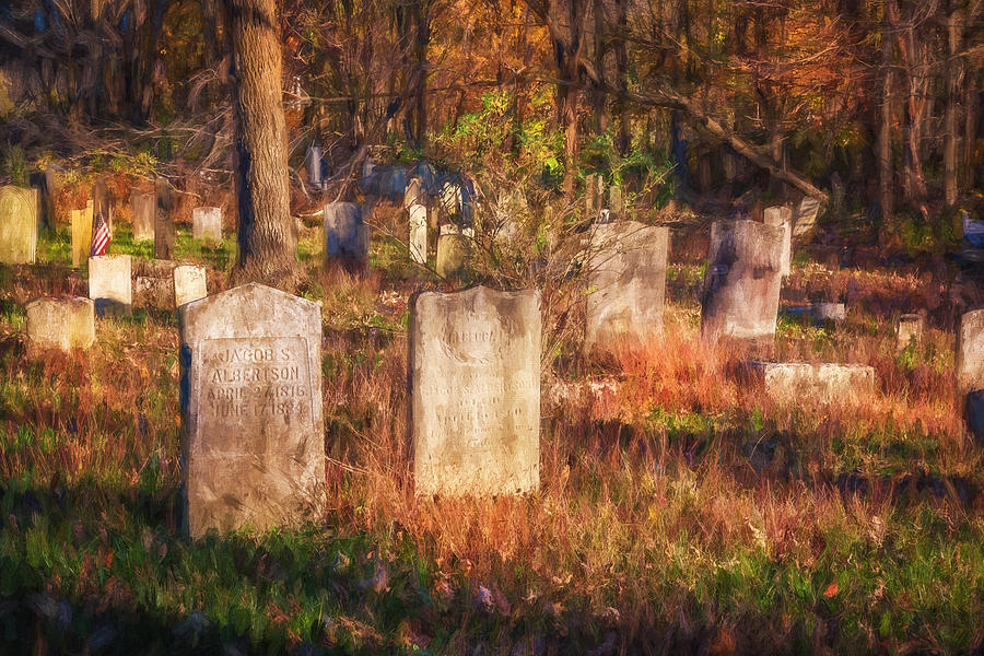 Cemetery Sussex County New Jersey Painted  #2 Photograph by Rich Franco