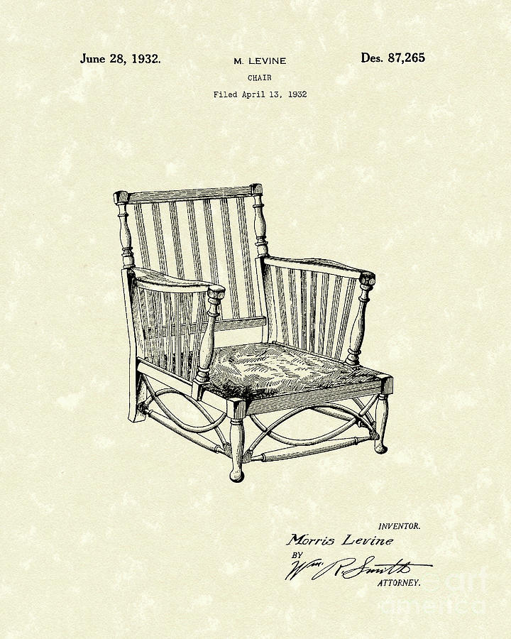 Chair 1932 Patent Art #2 Drawing by Prior Art Design