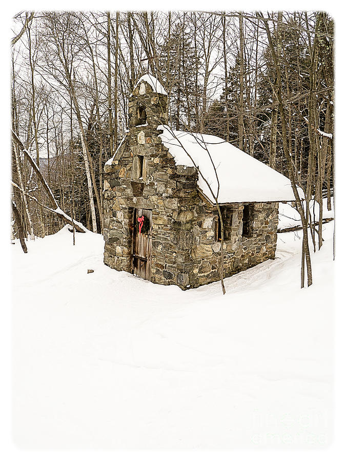 Christmas Photograph - Chapel in the Woods Stowe Vermont #2 by Edward Fielding