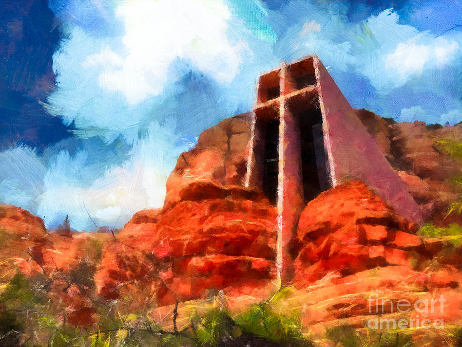 Nature Photograph - Chapel of the Holy Cross Sedona Arizona Red Rocks #2 by Amy Cicconi