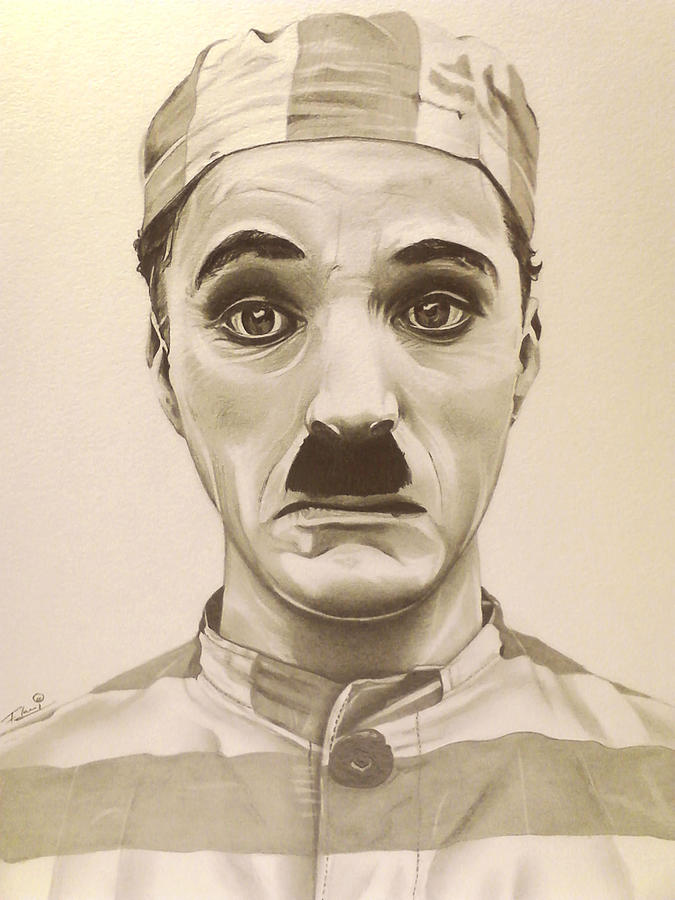 Vintage Charlie Chaplin Drawing by Fred Larucci