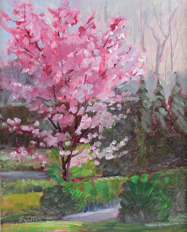 Cherry Tree #2 Painting by Judy Fischer Walton