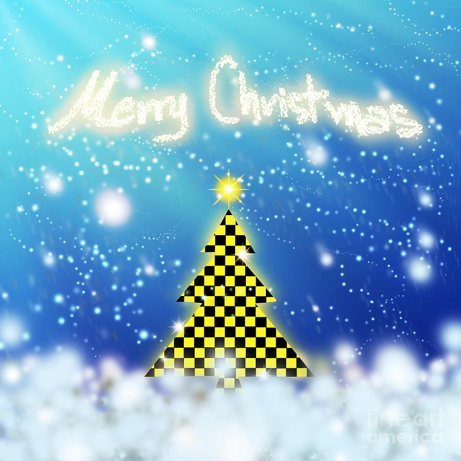 Backdrop Digital Art - Chess Style Christmas Tree 2 by Atiketta Sangasaeng Backdrop Digital Art - Chess Style Christmas Tree 2 by Atiketta Sangasaeng