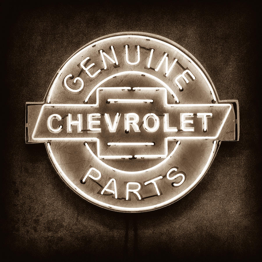 Chevrolet Neon Sign Photograph - Chevrolet Neon Sign #2 by Jill Reger