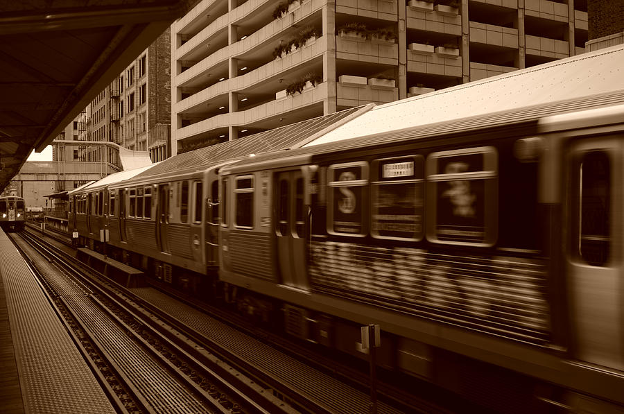 Rush Hour Movie Photograph - Chicago CTA by Miguel Winterpacht