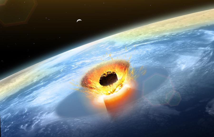 Chicxulub Asteroid Impact #2 Drawing by Mark Garlick/science Photo Library