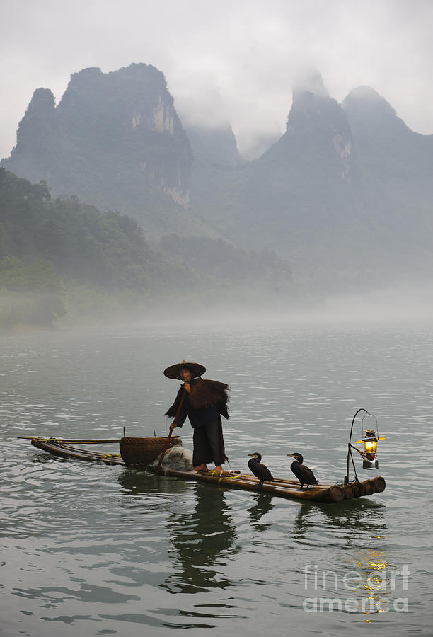 Chinese Fisherman On Li River, China #2 Photograph by John Shaw
