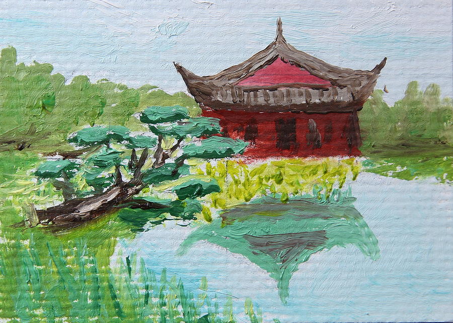 Chinese Garden Painting by Alan Mager