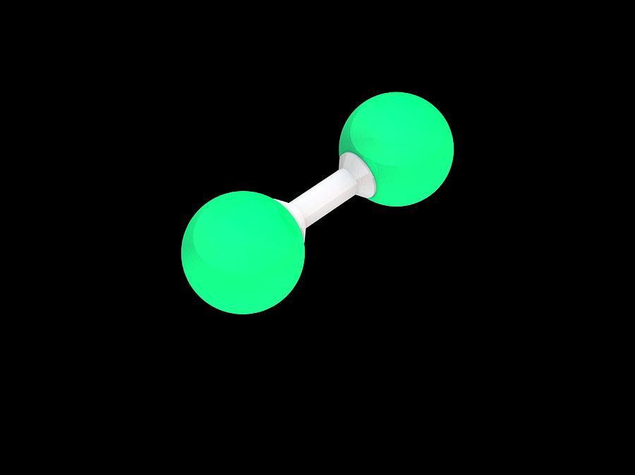 Cutout Photograph - Chlorine Molecule #2 by Mikkel Juul Jensen