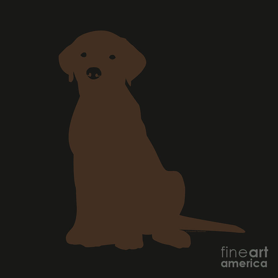 Lab Digital Art - Chocolate Labrador #2 by Elizabeth Harshman