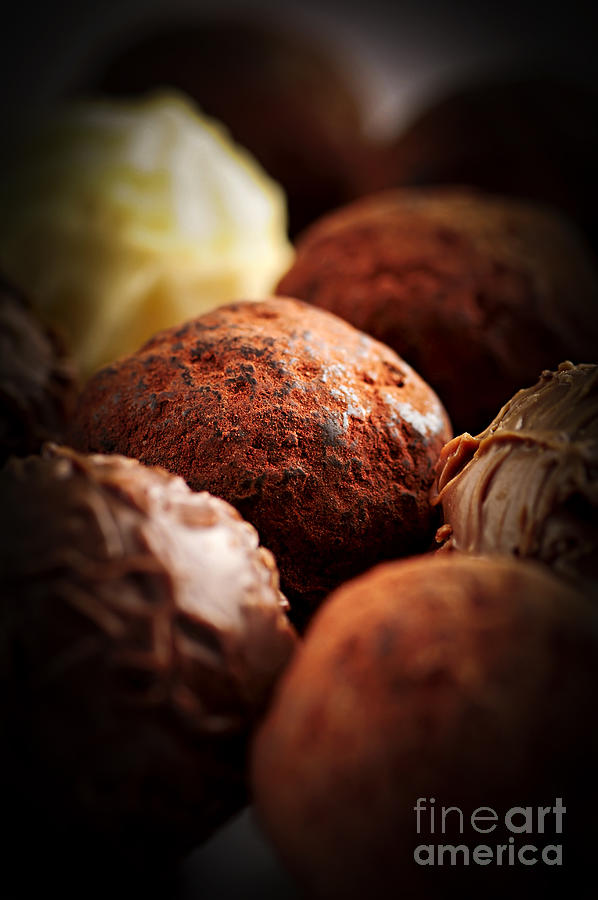 Ball Photograph - Chocolate truffles 3 by Elena Elisseeva