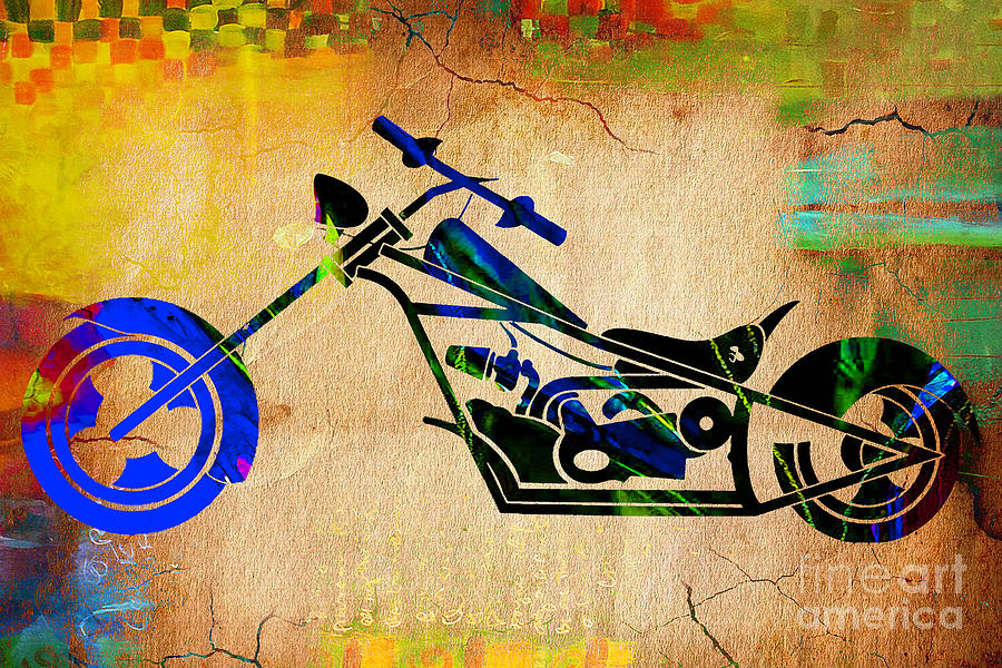 Motorcycle Mixed Media - Chopper #2 by Marvin Blaine