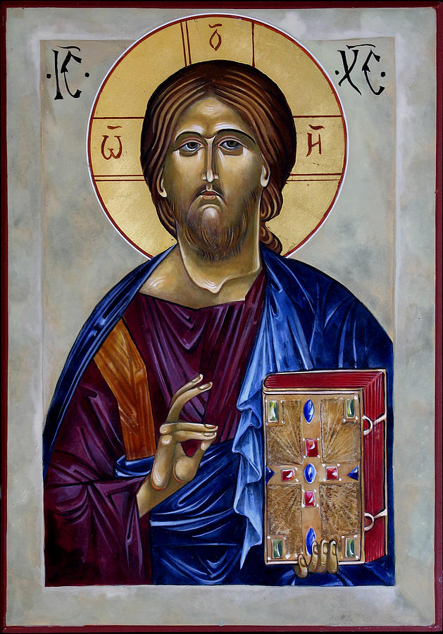 Christ Pantocrator Painting by Mary Jane Miller