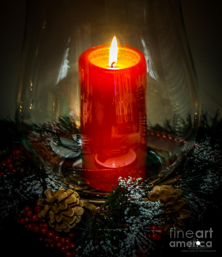Christmas Candle 1 #2 Photograph by Grace Grogan