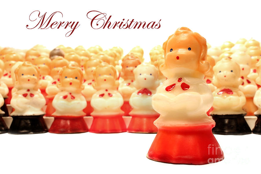 Christmas Card choir candles figurines #2 Photograph by Adam Long