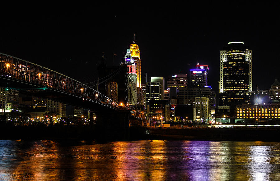 Cincinnati by Night #2 Photograph by Cathy Donohoue