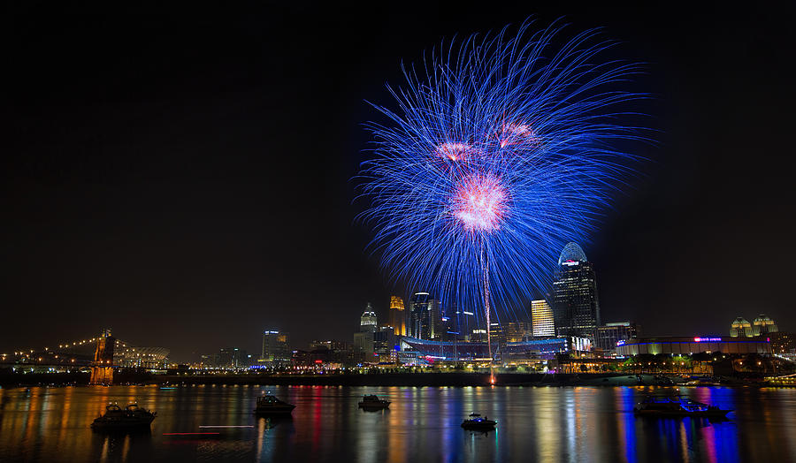 Cincinnati Reds Fireworks  #2 Photograph by Craig Bowman