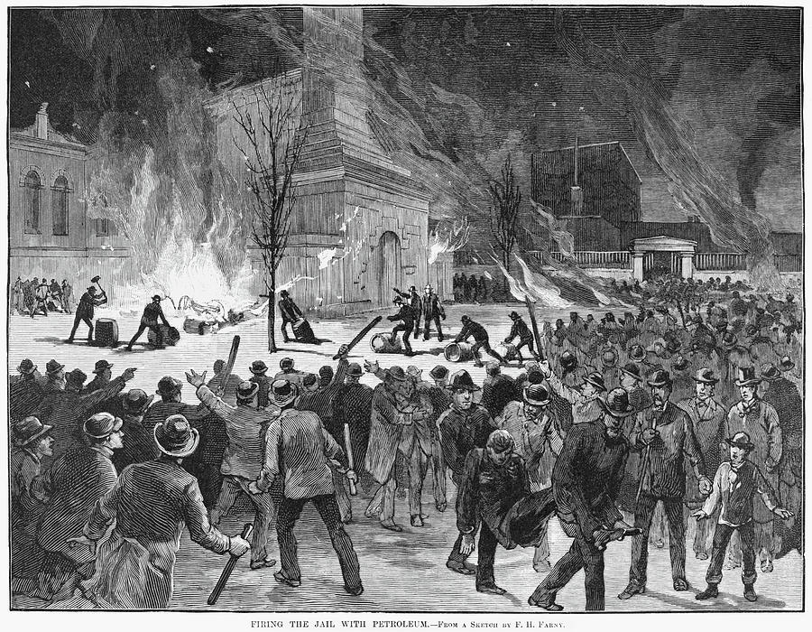 Cincinnati Riot, 1884 #2 Painting by Granger