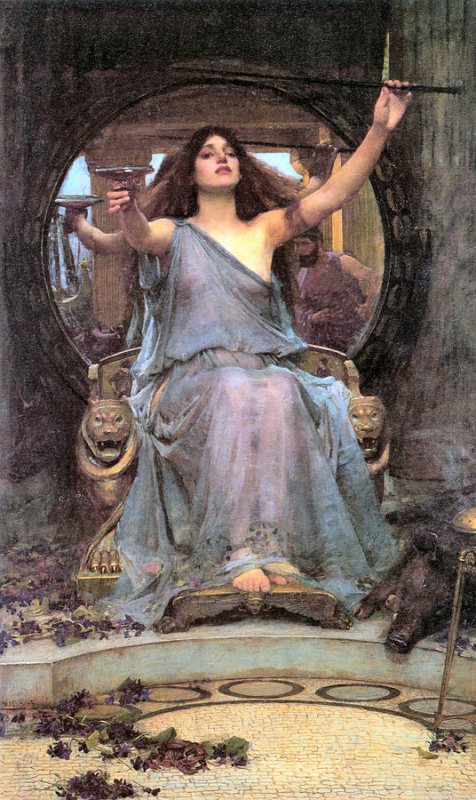 Circe offering the Cup to Ulysses #2 Digital Art by John William Waterhouse