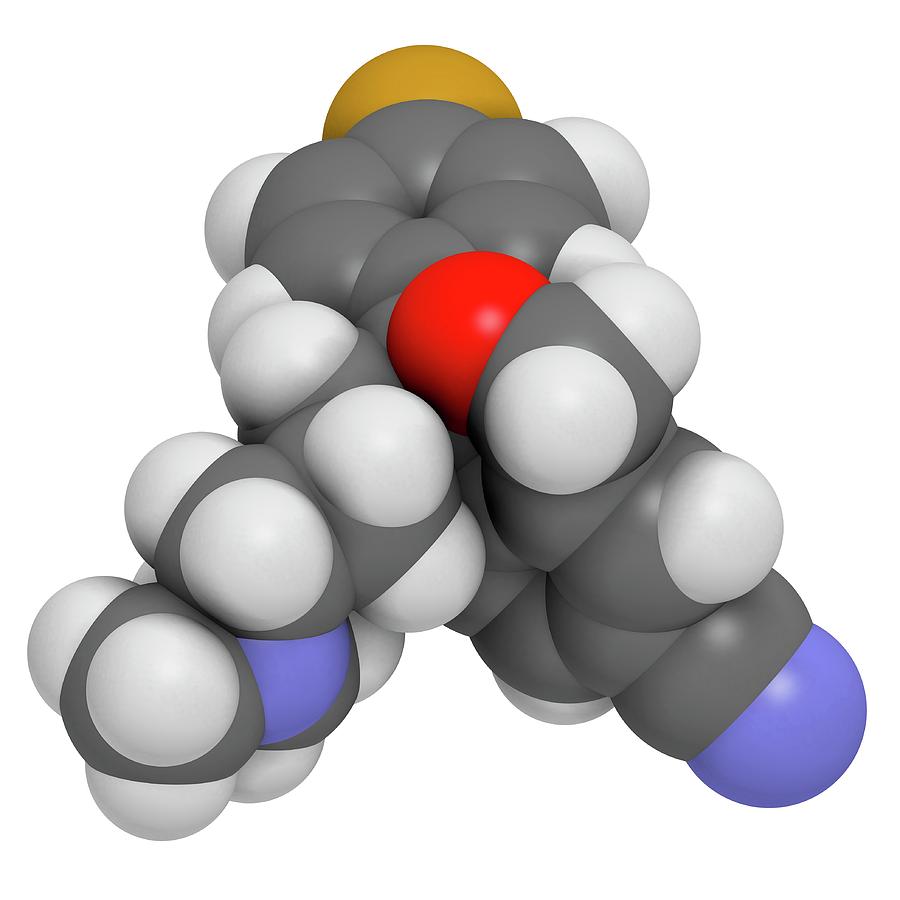 Citalopram Anti-depressant Drug Molecule #2 Photograph by Science Photo Library Citalopram Anti-depressant Drug Molecule #2 Photograph by Science Photo Library