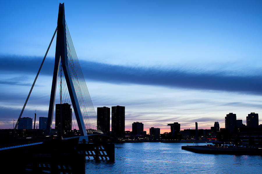 City of Rotterdam Skyline Silhouette #2 Photograph by Artur Bogacki