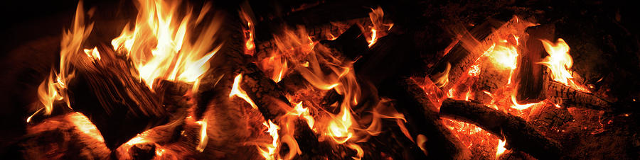 Close-up Of Bonfire At Night #2 Photograph by Panoramic Images