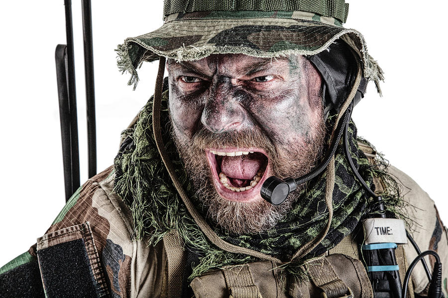 Close-up Portrait Of A U.s. Commando #2 Photograph by Oleg Zabielin