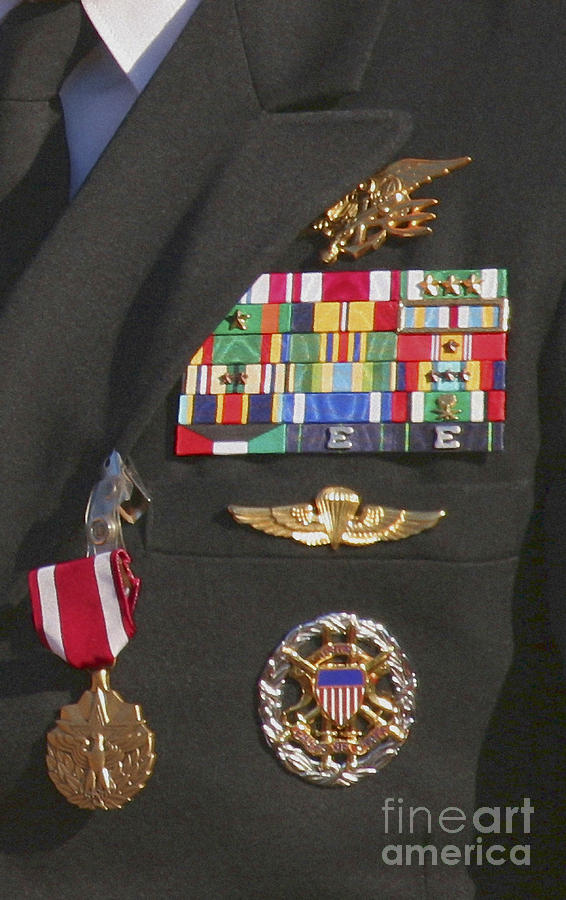 Close-up View Of Military Decorations Photograph by Michael Wood