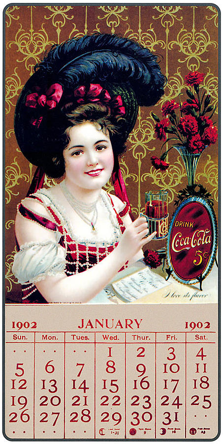 Vintage Photograph - Coca - Cola Vintage Calendar #2 by Gianfranco Weiss