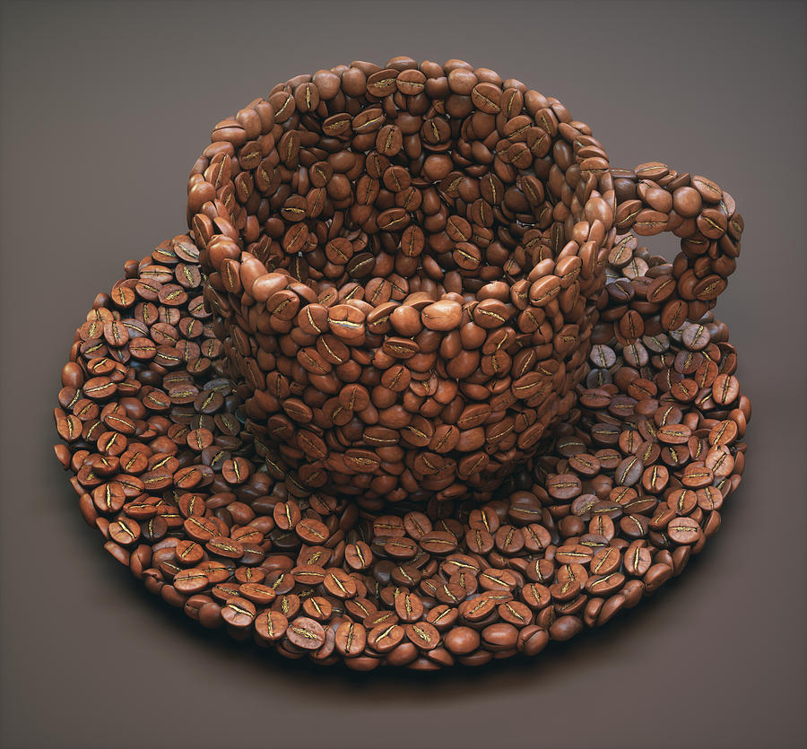 Coffee Beans In Shape Of Coffee Cup Photograph by Ktsdesign/science Photo Library