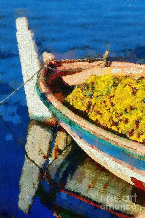 Pile Painting - Colorful boat #1 by George Atsametakis